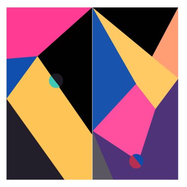 Kaynak için vektör renkli geometrik ve eğri arkaplan deseni