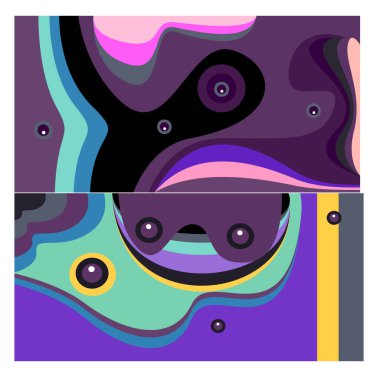 Kaynak için vektör renkli geometrik ve eğri arkaplan deseni