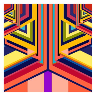 Kaynak için vektör renkli geometrik ve eğri arkaplan deseni