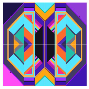 Kaynak için vektör renkli geometrik ve eğri arkaplan deseni