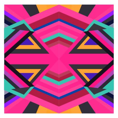 Kaynak için vektör renkli geometrik ve eğri arkaplan deseni