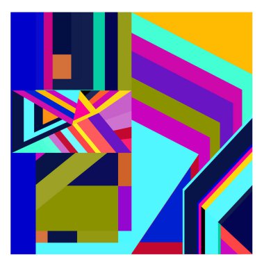 Kaynak için vektör renkli geometrik ve eğri arkaplan deseni