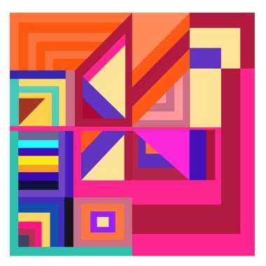 Kaynak için vektör renkli geometrik ve eğri arkaplan deseni