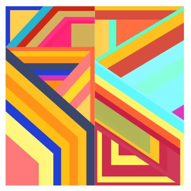 Kaynak için vektör renkli geometrik ve eğri arkaplan deseni