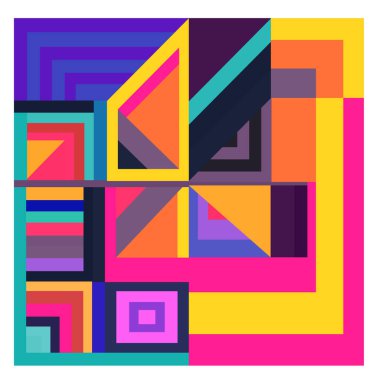 Kaynak için vektör renkli geometrik ve eğri arkaplan deseni