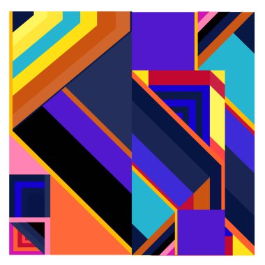 Kaynak için vektör renkli geometrik ve eğri arkaplan deseni