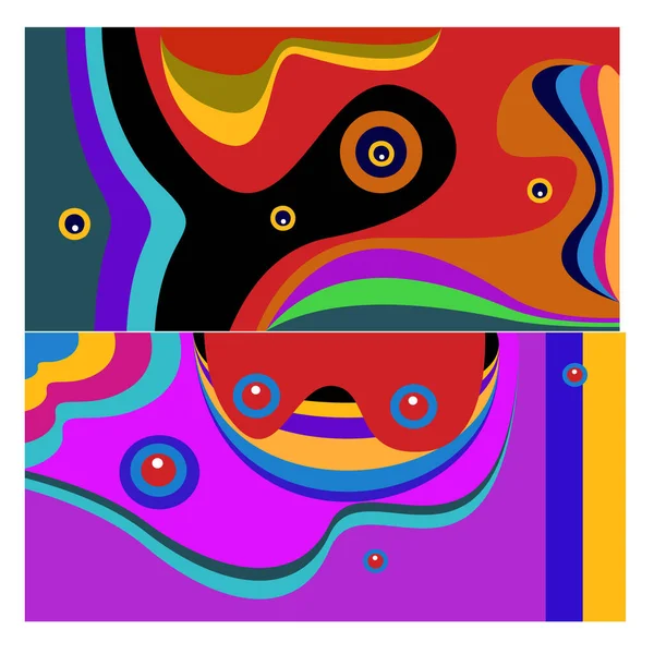 Kaynak için vektör renkli geometrik ve eğri arkaplan deseni