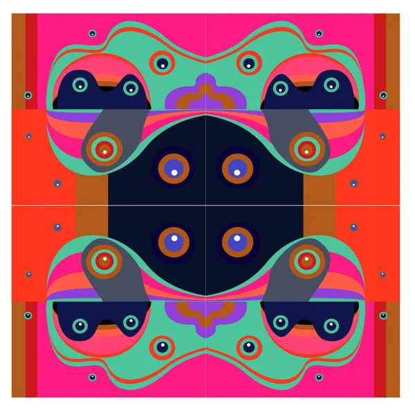 Kaynak için vektör renkli geometrik ve eğri arkaplan deseni
