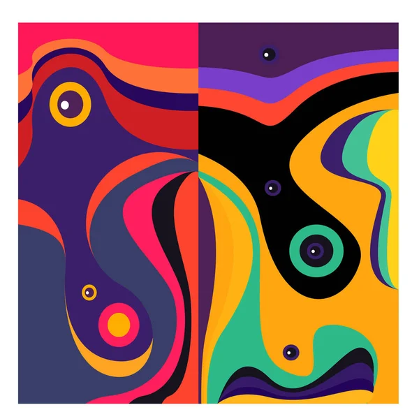 Kaynak için vektör renkli geometrik ve eğri arkaplan deseni