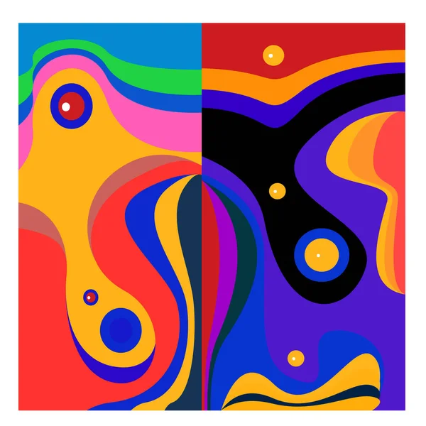 Kaynak için vektör renkli geometrik ve eğri arkaplan deseni