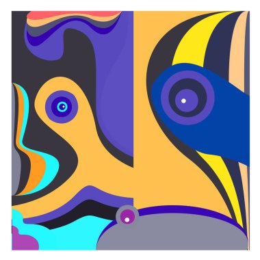 Kaynak için vektör renkli geometrik ve eğri arkaplan deseni