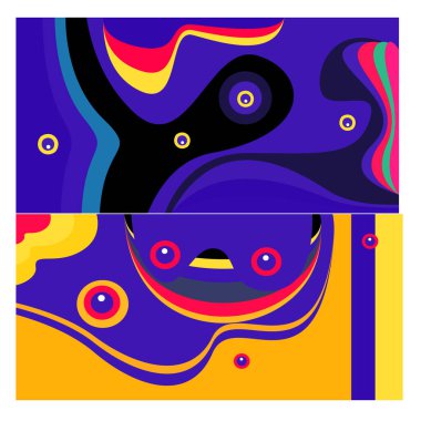 Kaynak için vektör renkli geometrik ve eğri arkaplan deseni