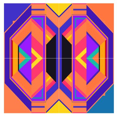 Kaynak için vektör renkli geometrik ve eğri arkaplan deseni