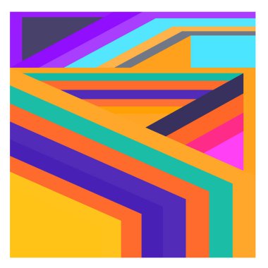 Kaynak için vektör renkli geometrik ve eğri arkaplan deseni