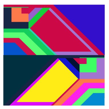 Kaynak için vektör renkli geometrik ve eğri arkaplan deseni