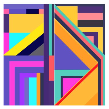 Kaynak için vektör renkli geometrik ve eğri arkaplan deseni