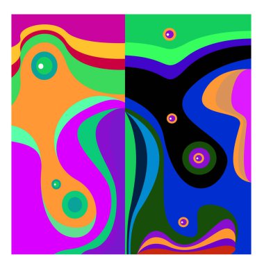 Kaynak için vektör renkli geometrik ve eğri arkaplan deseni