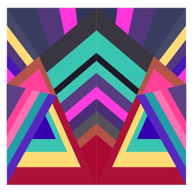 Kaynak için vektör renkli geometrik ve eğri arkaplan deseni