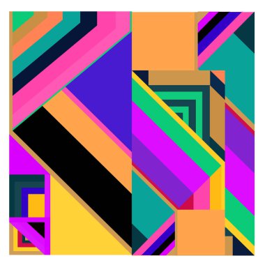 Kaynak için vektör renkli geometrik ve eğri arkaplan deseni