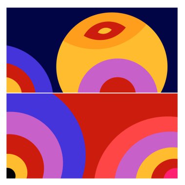 Kaynak için vektör renkli geometrik ve eğri arkaplan deseni