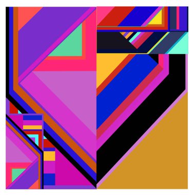 Kaynak için vektör renkli geometrik ve eğri arkaplan deseni