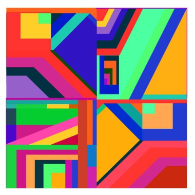 Kaynak için vektör renkli geometrik ve eğri arkaplan deseni