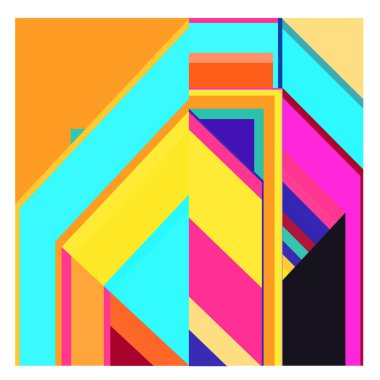 Kaynak için vektör renkli geometrik ve eğri arkaplan deseni