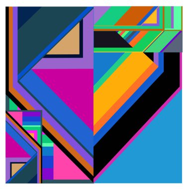 Kaynak için vektör renkli geometrik ve eğri arkaplan deseni