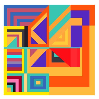 Kaynak için vektör renkli geometrik ve eğri arkaplan deseni