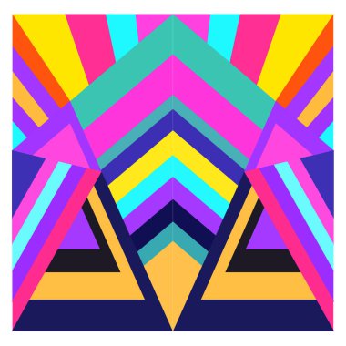 Kaynak için vektör renkli geometrik ve eğri arkaplan deseni