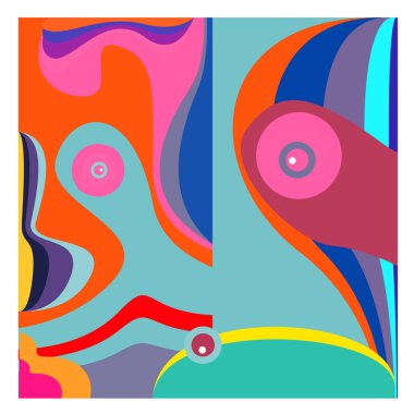 Kaynak için vektör renkli geometrik ve eğri arkaplan deseni