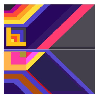 Kaynak için vektör renkli geometrik ve eğri arkaplan deseni