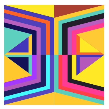 Kaynak için vektör renkli geometrik ve eğri arkaplan deseni