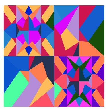 Kaynak için vektör renkli geometrik ve eğri arkaplan deseni