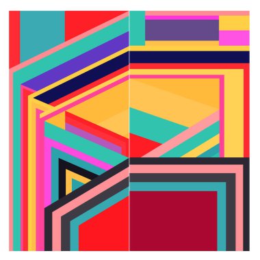 Kaynak için vektör renkli geometrik ve eğri arkaplan deseni