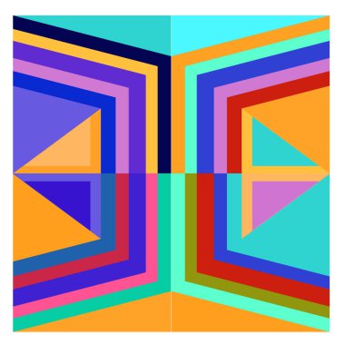 Kaynak için vektör renkli geometrik ve eğri arkaplan deseni