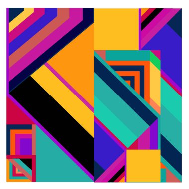 Kaynak için vektör renkli geometrik ve eğri arkaplan deseni