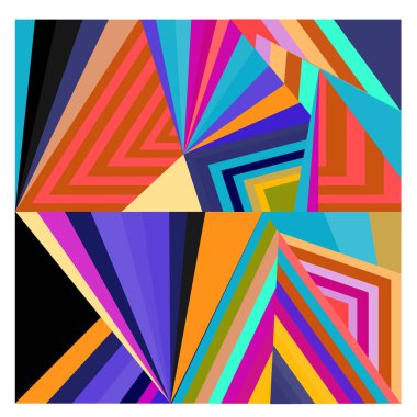 Kaynak için vektör renkli geometrik ve eğri arkaplan deseni