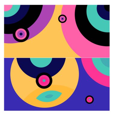 Kaynak için vektör renkli geometrik ve eğri arkaplan deseni