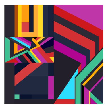 Kaynak için vektör renkli geometrik ve eğri arkaplan deseni