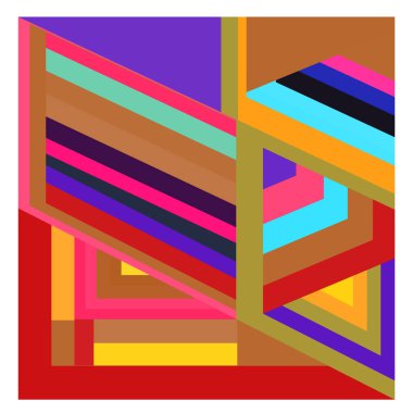 Kaynak için vektör renkli geometrik ve eğri arkaplan deseni