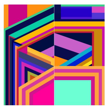 Kaynak için vektör renkli geometrik ve eğri arkaplan deseni