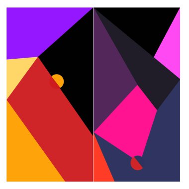 Kaynak için vektör renkli geometrik ve eğri arkaplan deseni