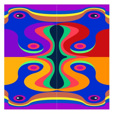 Kaynak için vektör renkli geometrik ve eğri arkaplan deseni