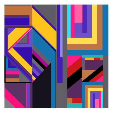 Kaynak için vektör renkli geometrik ve eğri arkaplan deseni