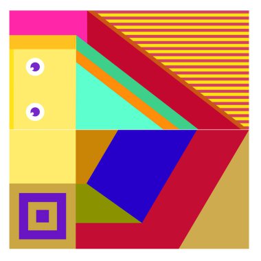 Kaynak için vektör renkli geometrik ve eğri arkaplan deseni