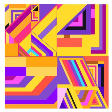 Kaynak için vektör renkli geometrik ve eğri arkaplan deseni