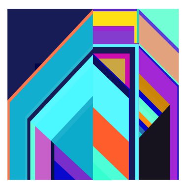 Kaynak için vektör renkli geometrik ve eğri arkaplan deseni