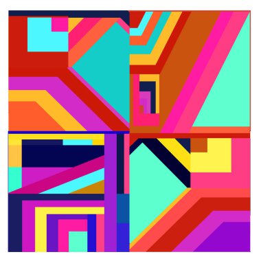 Kaynak için vektör renkli geometrik ve eğri arkaplan deseni