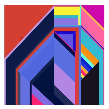 Kaynak için vektör renkli geometrik ve eğri arkaplan deseni